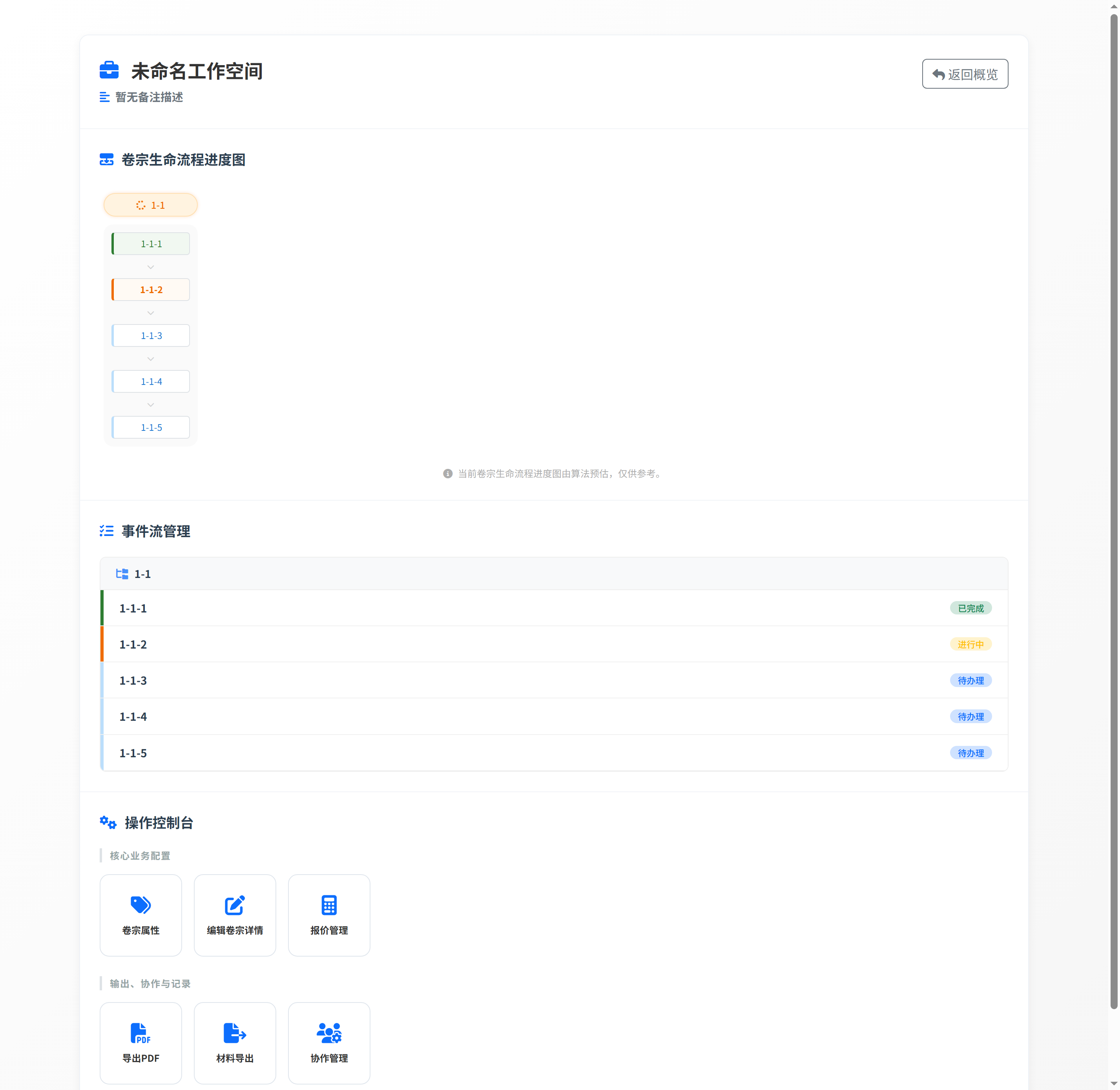 卷宗工作空间：案件全流程智能办理中心